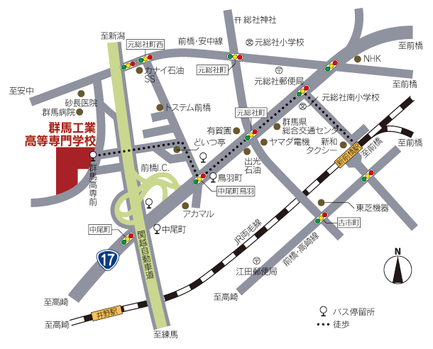 群馬工業高等専門学校周辺地図